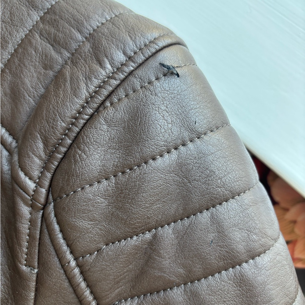 H&M Men's Dark Brown Leather Jacket - Picture 13 of 14
